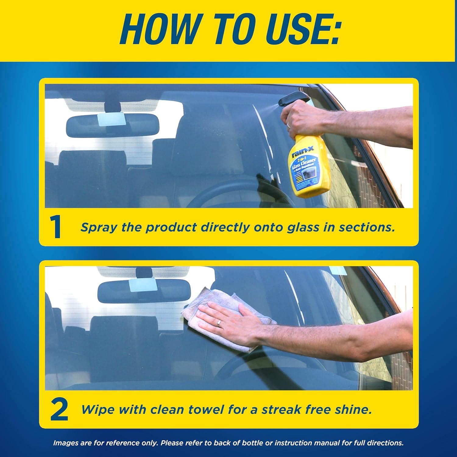 imageRainX 5071268 2in1 Glass Cleaner and Rain Repellant 23 oz Pack of 1  Provides a StreakFree Clean for Automotive Glass While Preventing Sleet Snow Ice and Road Spray Build Up