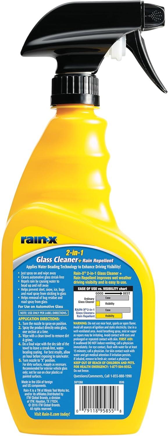 imageRainX 50712684PK Glass Cleaner  Rain Repellent 23 oz Pack of 4Trigger Bottle