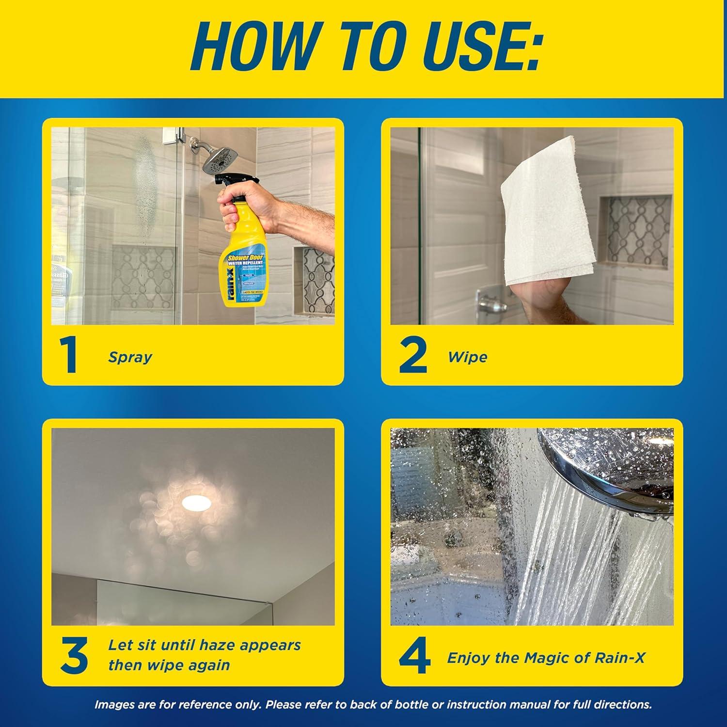 imageRainX 630542 Water Repellent 16 Fl Oz  Protects Glass Shower And Doors From Soap Residue And Hard Water Stains Leaving Your Bathroom Beautiful Pack of 216 Fl Oz Pack of 2