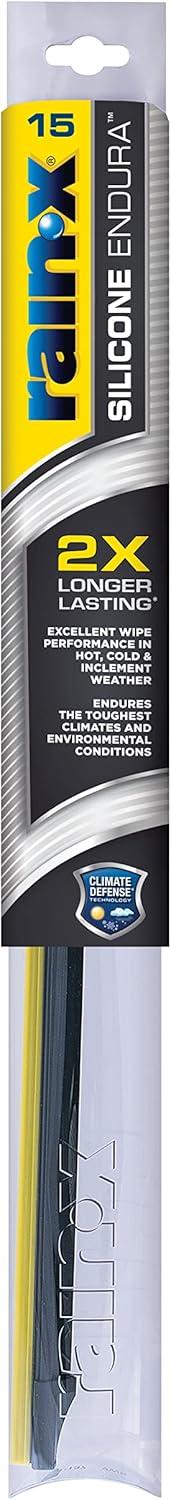 imageRainX 830116 Silicone Endura Wiper Blades 16 Inch Windshield Wipers Pack of 1 Automotive Replacement Windshield Wiper Blades With Two Times LongerLasting Resilient Silicone Rubber SqueegeeEndura