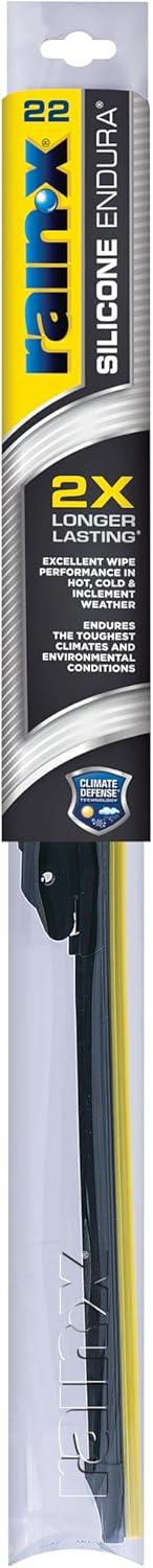 imageRainX 830116 Silicone Endura Wiper Blades 16 Inch Windshield Wipers Pack of 1 Automotive Replacement Windshield Wiper Blades With Two Times LongerLasting Resilient Silicone Rubber SqueegeeEndura