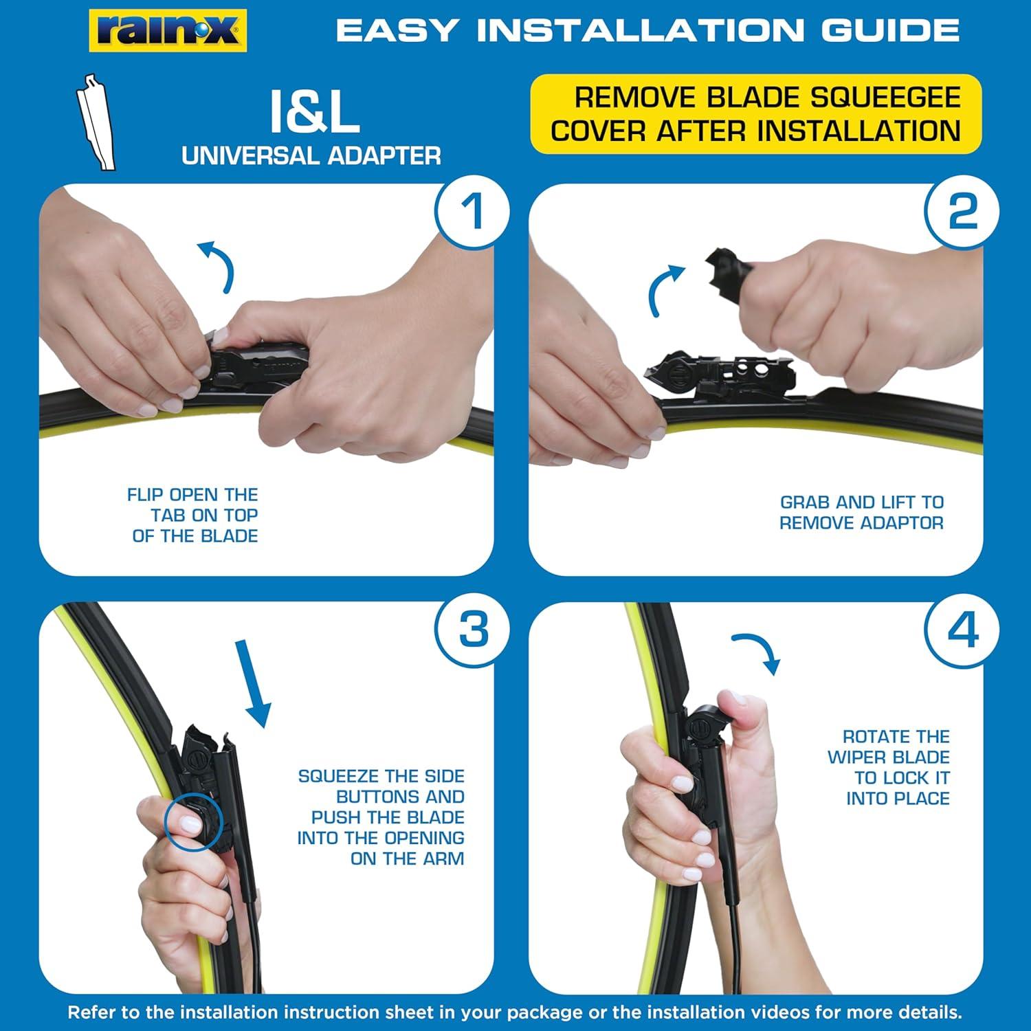 imageRainX 830116 Silicone Endura Wiper Blades 16 Inch Windshield Wipers Pack of 1 Automotive Replacement Windshield Wiper Blades With Two Times LongerLasting Resilient Silicone Rubber SqueegeeSilicone AdvantEdge