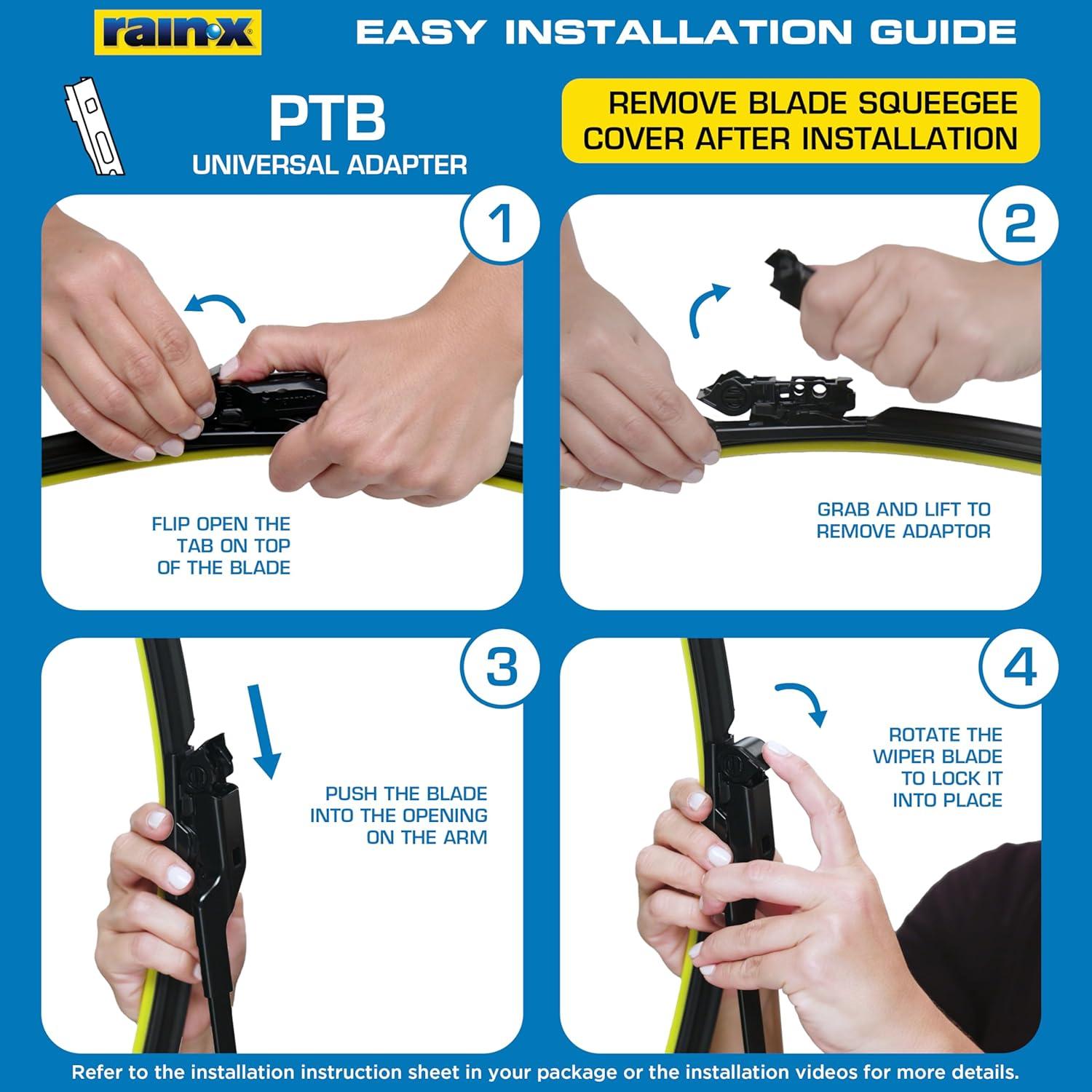 imageRainX 830116 Silicone Endura Wiper Blades 16 Inch Windshield Wipers Pack of 1 Automotive Replacement Windshield Wiper Blades With Two Times LongerLasting Resilient Silicone Rubber SqueegeeSilicone AdvantEdge