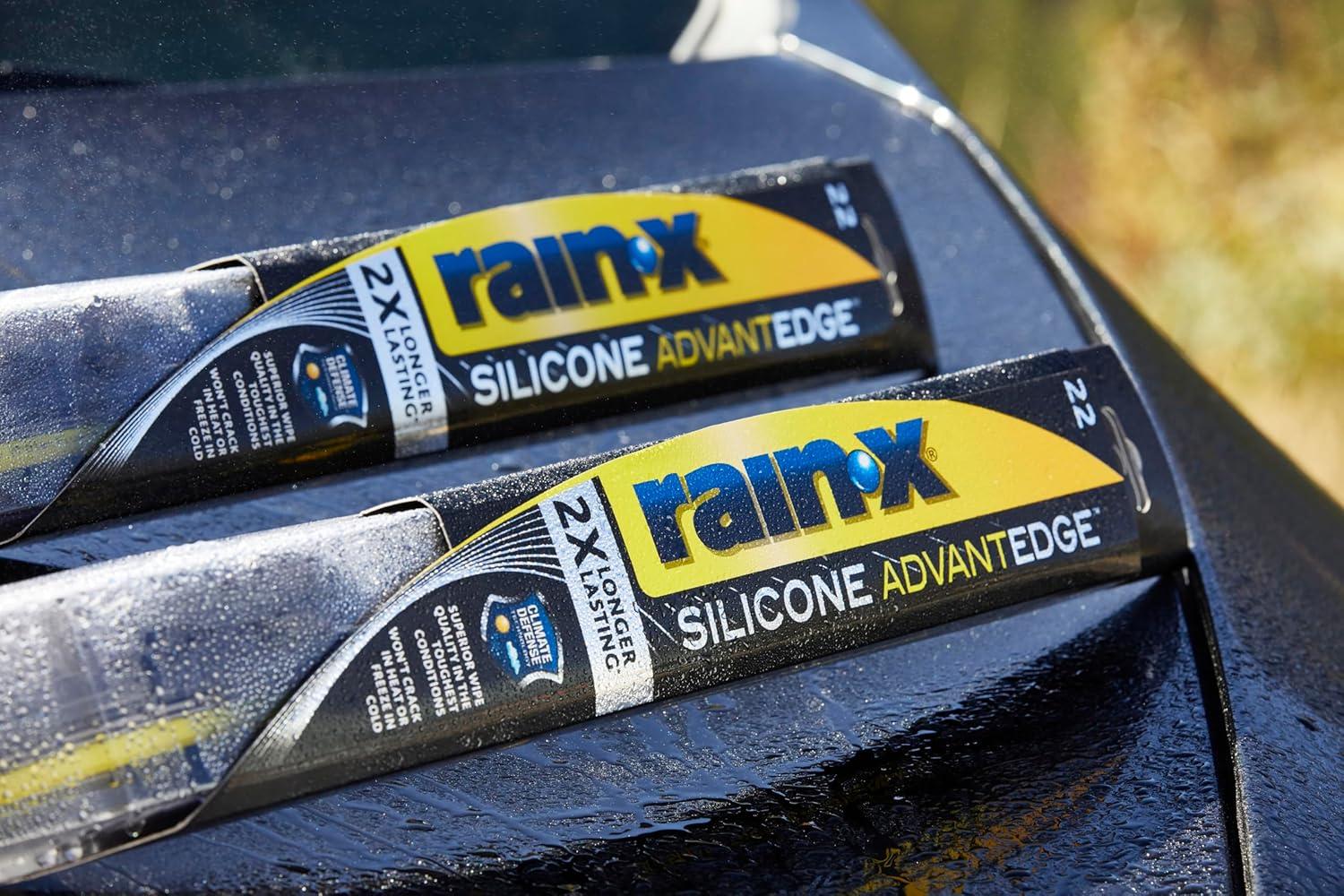 imageRainX 830116 Silicone Endura Wiper Blades 16 Inch Windshield Wipers Pack of 1 Automotive Replacement Windshield Wiper Blades With Two Times LongerLasting Resilient Silicone Rubber SqueegeeSilicone AdvantEdge