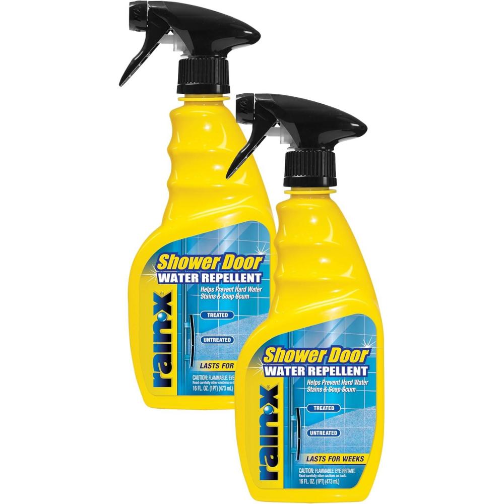 imageRainX 630542 Water Repellent 16 Fl Oz  Protects Glass Shower And Doors From Soap Residue And Hard Water Stains Leaving Your Bathroom Beautiful Pack of 216 Fl Oz Pack of 2