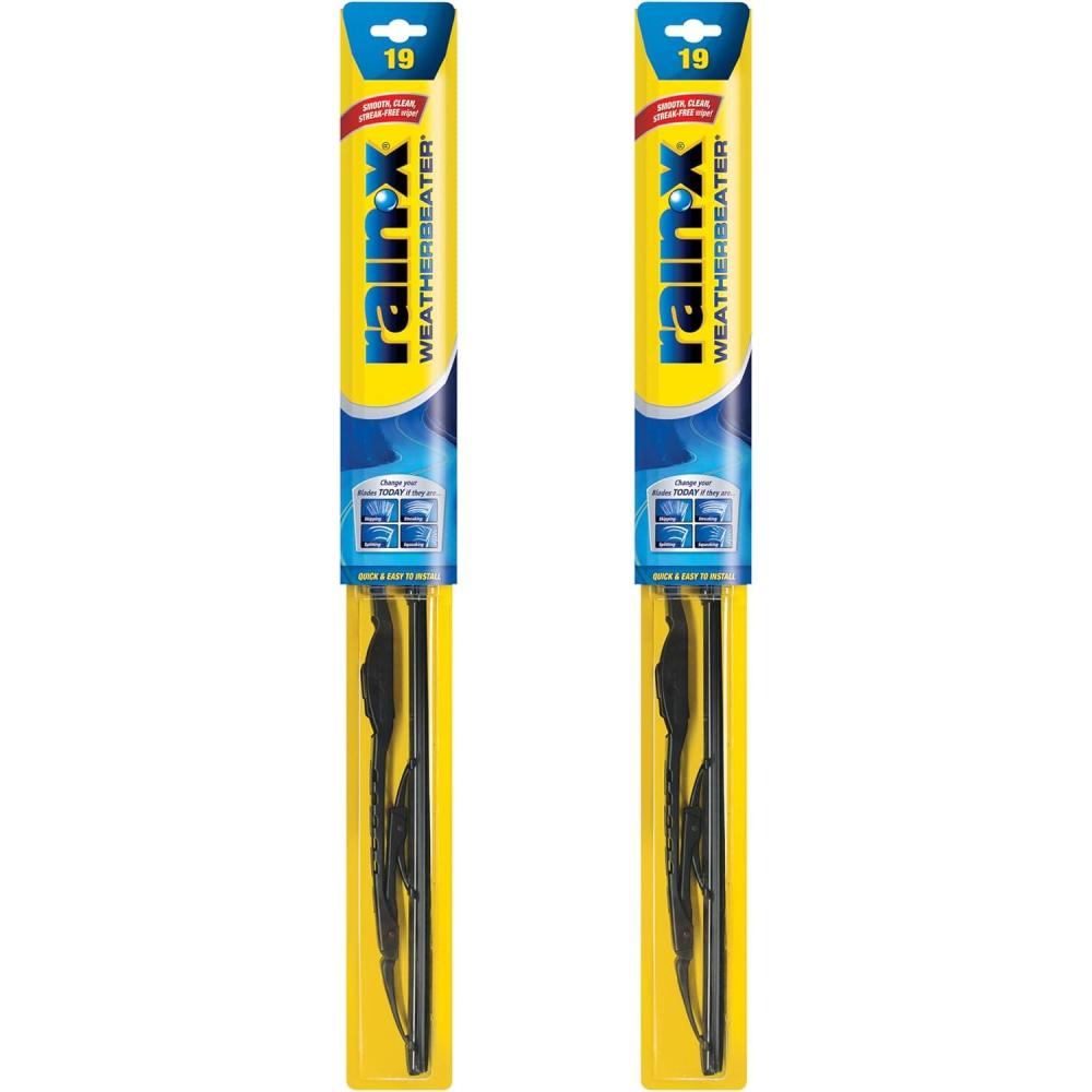 imageRainX 820144 WeatherBeater Wiper Blades 24quot and 19quot Windshield Wipers Pack Of 2 Automotive Replacement Windshield Wiper Blades That Meet Or Exceed OEM Quality And Durability Standards19 and 19