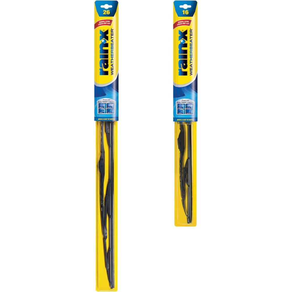 imageRainX 820144 WeatherBeater Wiper Blades 24quot and 19quot Windshield Wipers Pack Of 2 Automotive Replacement Windshield Wiper Blades That Meet Or Exceed OEM Quality And Durability Standards26 and 16