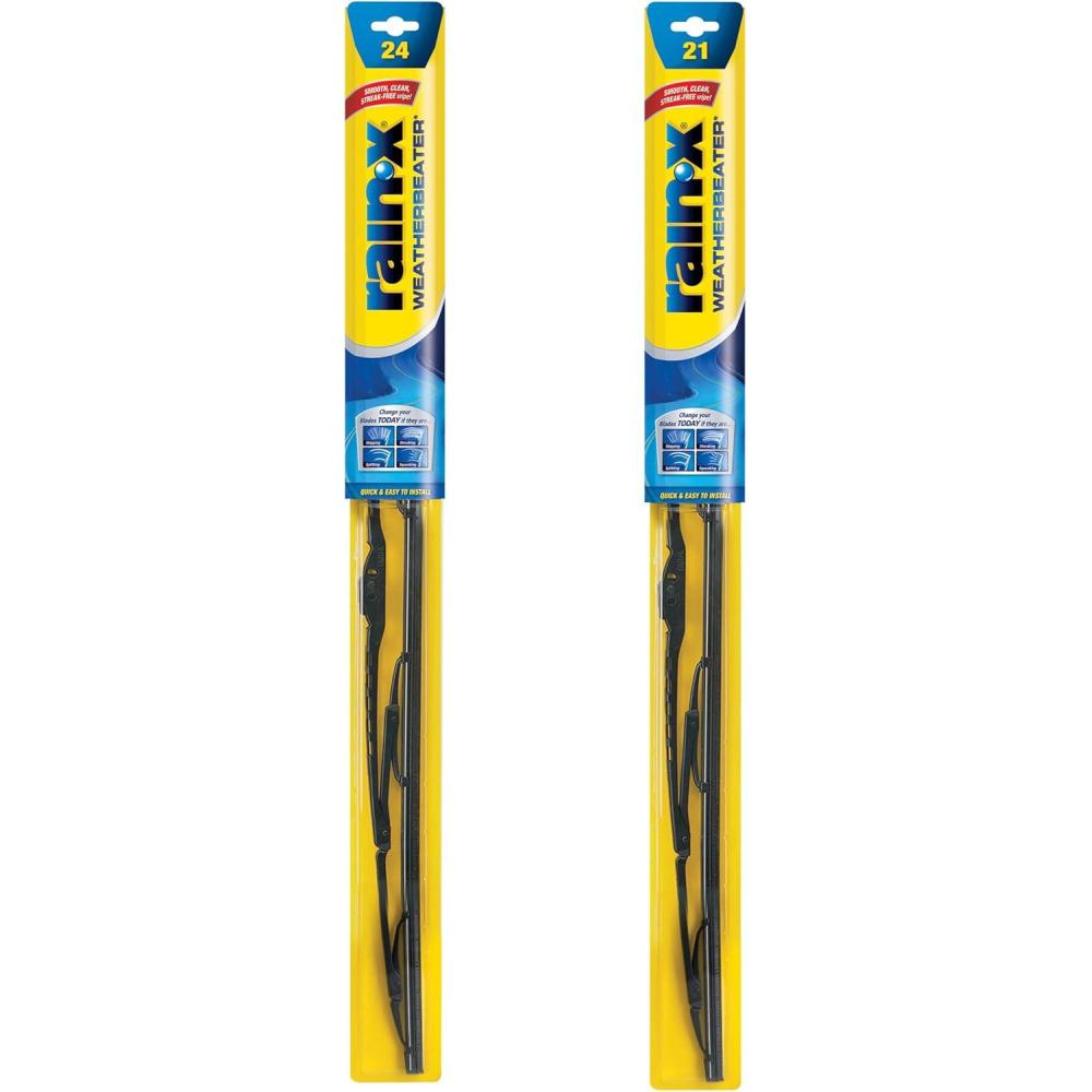 imageRainX 820144 WeatherBeater Wiper Blades 24quot and 19quot Windshield Wipers Pack Of 2 Automotive Replacement Windshield Wiper Blades That Meet Or Exceed OEM Quality And Durability Standards24 and 21