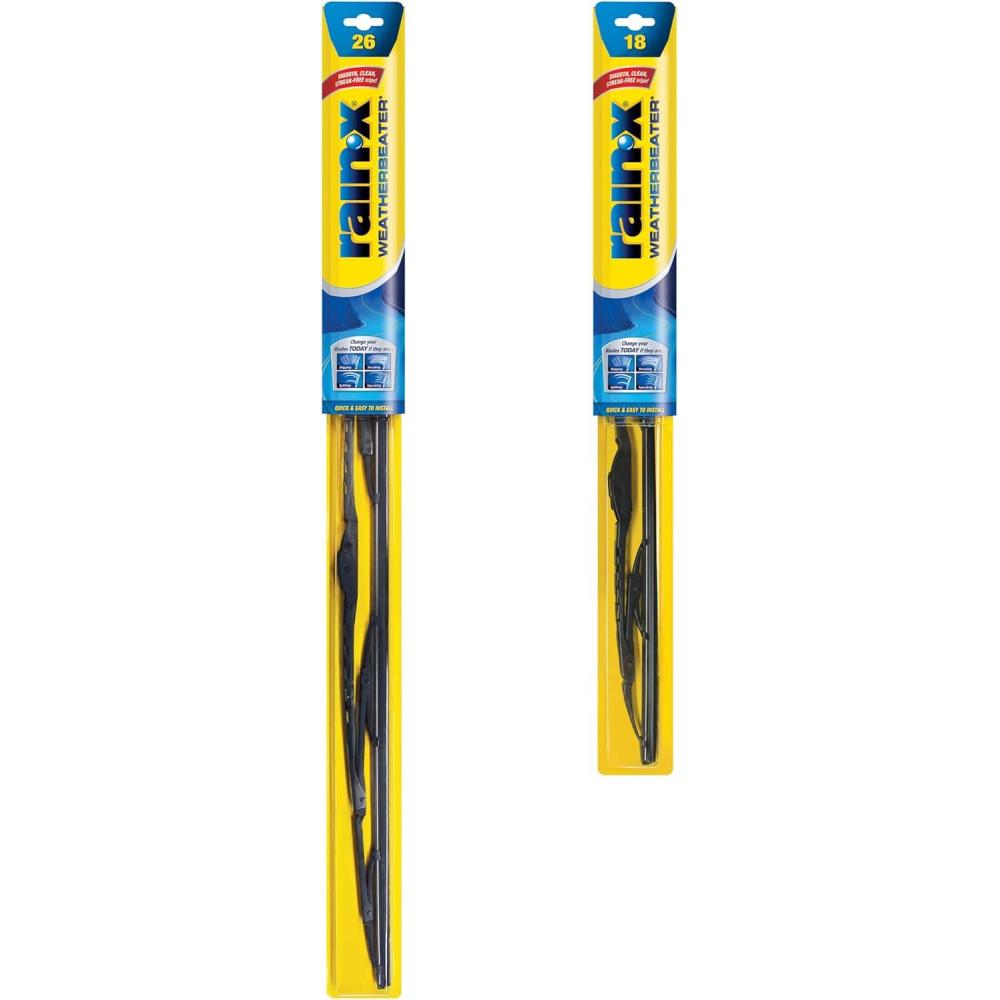 imageRainX 820144 WeatherBeater Wiper Blades 24quot and 19quot Windshield Wipers Pack Of 2 Automotive Replacement Windshield Wiper Blades That Meet Or Exceed OEM Quality And Durability Standards26 and 18