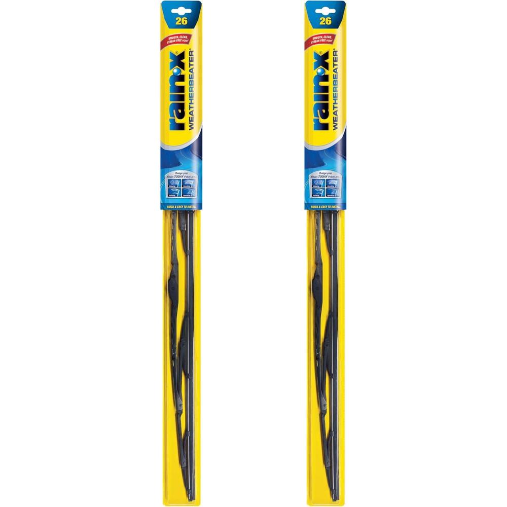 imageRainX 820144 WeatherBeater Wiper Blades 24quot and 19quot Windshield Wipers Pack Of 2 Automotive Replacement Windshield Wiper Blades That Meet Or Exceed OEM Quality And Durability Standards26 and 26