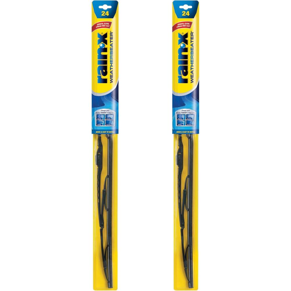 imageRainX 820144 WeatherBeater Wiper Blades 24quot and 19quot Windshield Wipers Pack Of 2 Automotive Replacement Windshield Wiper Blades That Meet Or Exceed OEM Quality And Durability Standards24 and 24