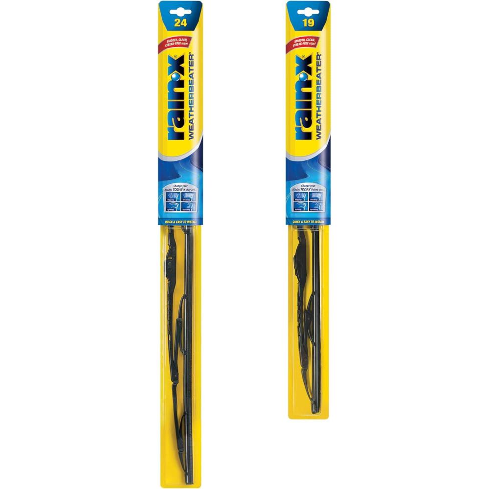 imageRainX 820144 WeatherBeater Wiper Blades 24quot and 19quot Windshield Wipers Pack Of 2 Automotive Replacement Windshield Wiper Blades That Meet Or Exceed OEM Quality And Durability Standards24 and 19