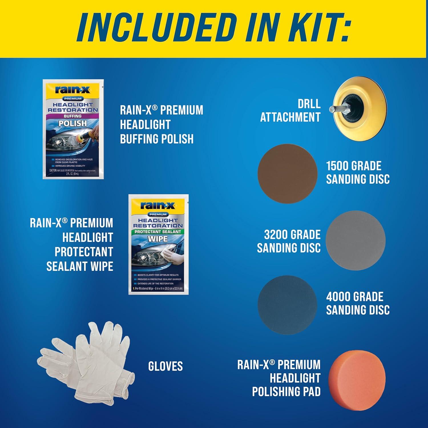 imageRainX 800001810 Headlight Restorer 5 fl ozHeadlight Restoration Kit Drill Required