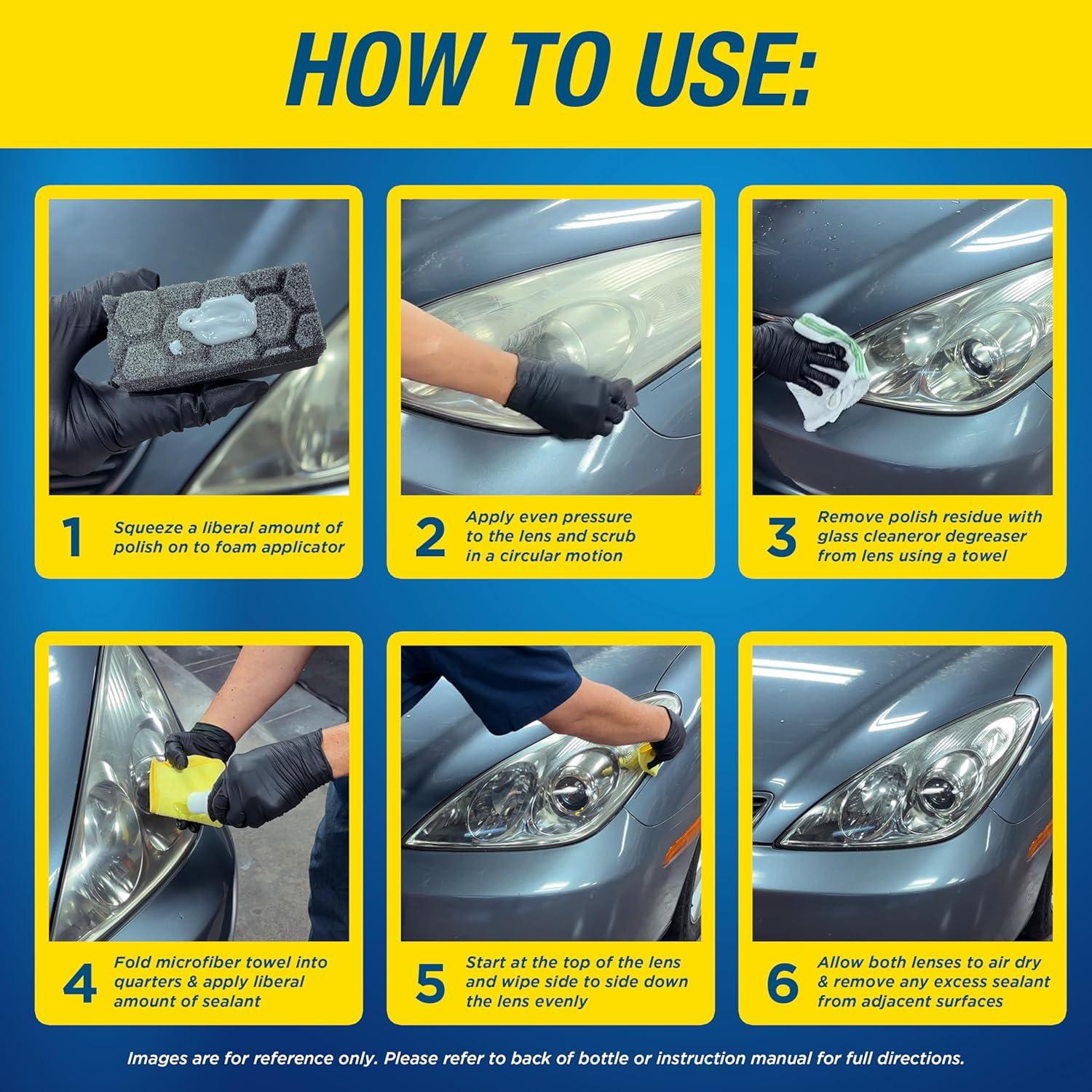 imageRainX 800001810 Headlight Restorer 5 fl ozQuickNEasy Headlight Restoration Kit No Tools Required