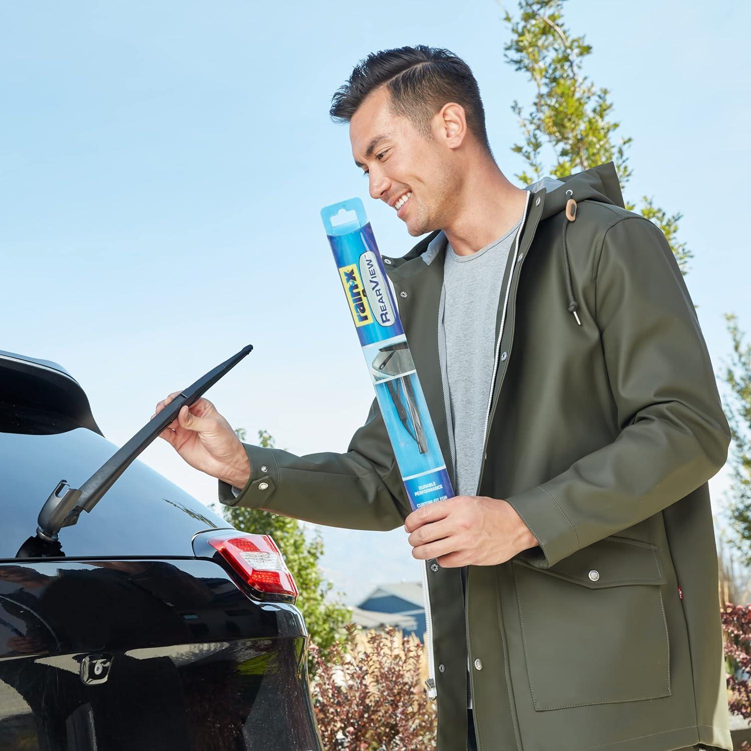 imageRainX 850027 RearView 12E Rear Wiper Blade 12 Inch Composite Rear Wiper Blade Fits Snap Claw Pack Of 1 Automotive Replacement Wiper Blades That Meet Or Exceed OEM Quality And Design StandardsMultiConnect