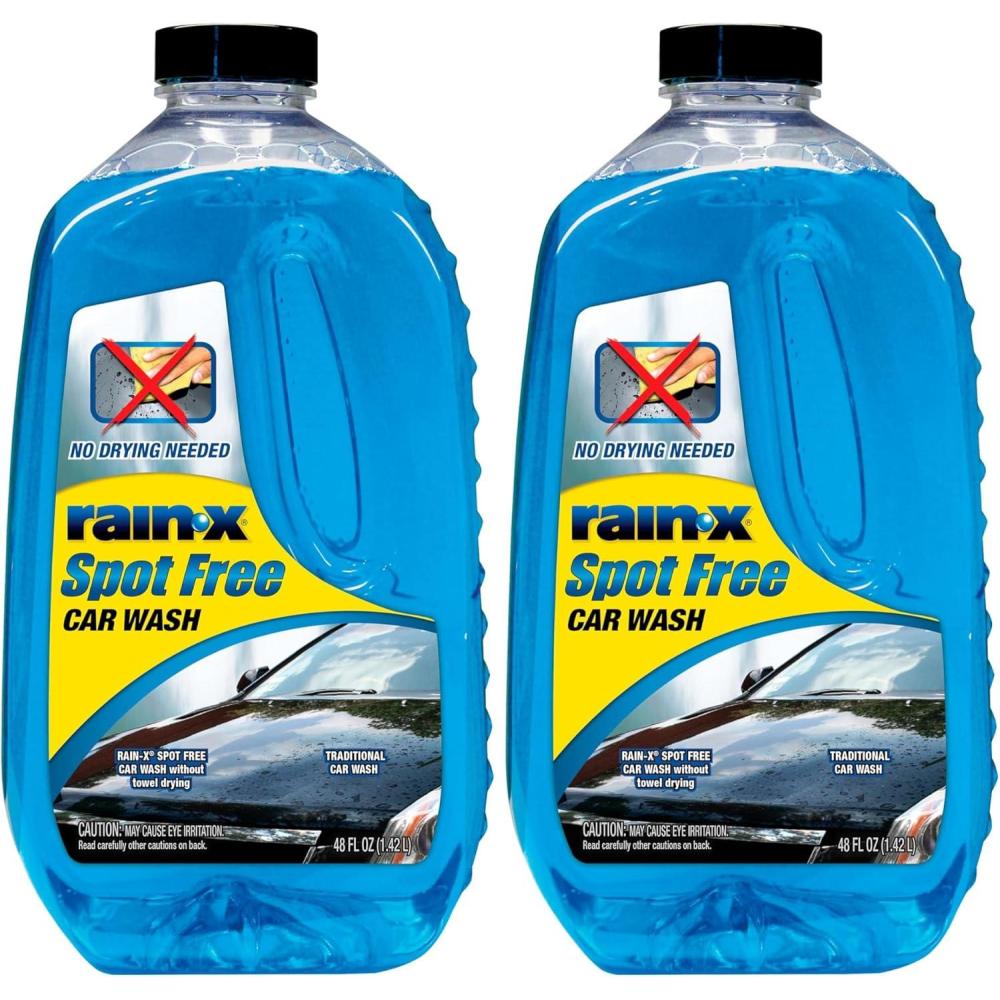 imageRainX 620073 Car Wash Deep Cleaning High Foam Soap Provides Spot Free Shine with No Towel Or Hand Drying Needed Car soap for car cleaning and detailing 48 fl oz48 Fl Oz Pack of 2