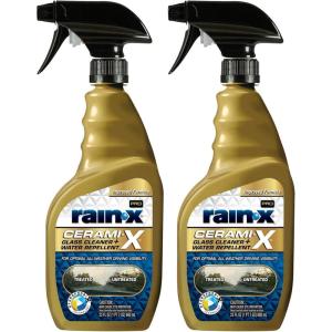 Rain-X 630177SRP Cerami-X Glass Cleaner + Water Repellent, 23oz – Cleaning Effectively While Remaining Streak Free, Protecting Against Contaminants and Stains(23 Fl Oz (Pack of 2))