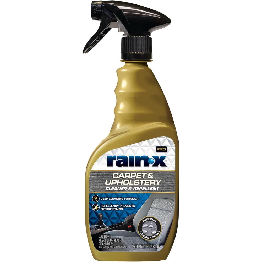 imageRainX 620234SRP Carpet ampamp Upholstery Cleaner Repellent for Car Interiors ampamp More Cleans  Repels Spills while Preventing Stains Fresh Scent 16 Fl OzCarpet  Upholstery Cleaner