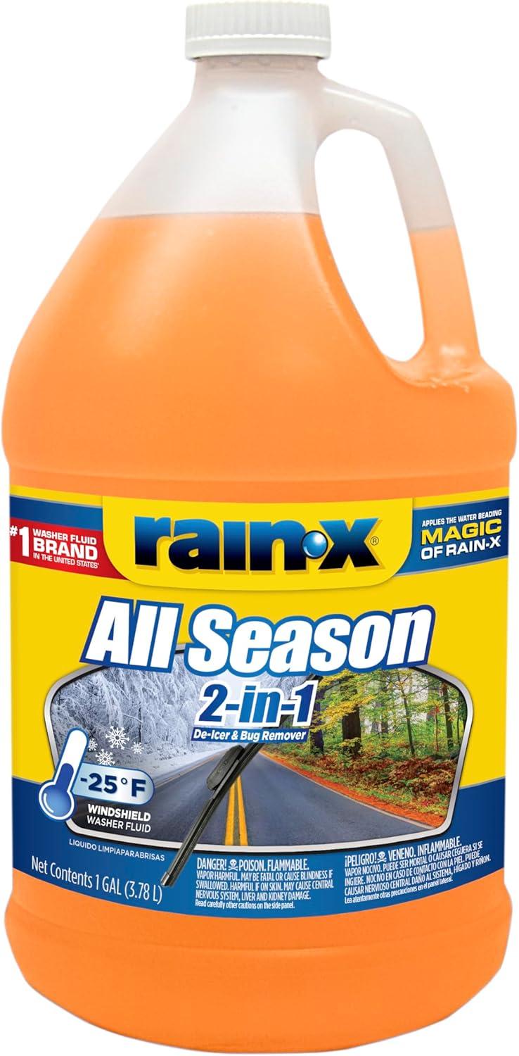 image:imageRainX All Season 25F 2in1 DeIcer amp Bug Remover Windshield Washer Fluid 1 Gallon Pack of 61 Pack