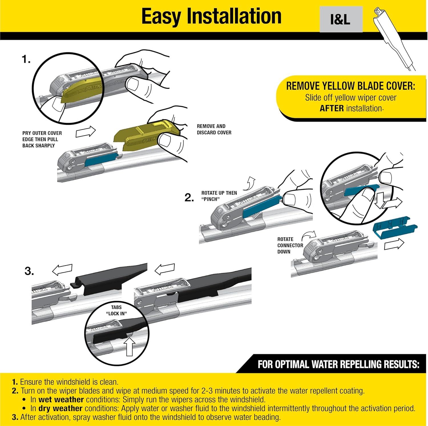 image:imageRainX Latitude 2In1 22 Inch Wiper Blades amp Windshield Repair Kit for Chips and Cracks Under 1 Inch