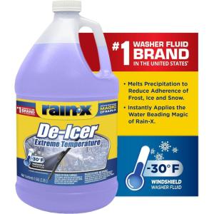 Rain-X -30°F Extreme Temperature De-Icer Windshield Washer Fluid – 1 Gallon (Pack of 6)(1 Pack)