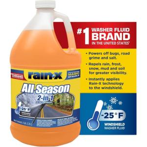 Rain-X All Season -25°F 2-in-1 De-Icer & Bug Remover Windshield Washer Fluid – 1 Gallon (Pack of 6)(1 Pack)