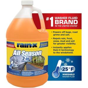 Rain-X All Season -25°F 2-in-1 De-Icer & Bug Remover Windshield Washer Fluid – 1 Gallon (Pack of 6)(6 Pack)