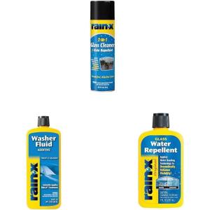 Rain-X Ultimate Glass Care Kit: 2-In-1 Glass Cleaner (18 oz), Washer Fluid Additive (16.9 fl oz) & Glass Treatment (7 oz)