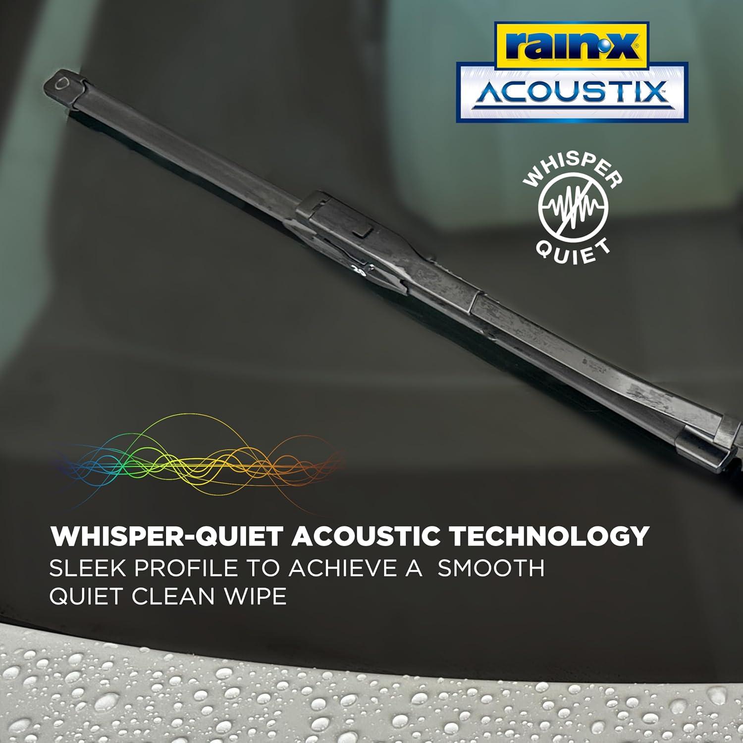 image:imageRainX Acoustix 24 Wiper Blades Pack Of 1 Whisper Quiet Automotive Replacement Windshield Wipers Plasma Treated amp Graphiteinfused Coating for Smooth Performance amp Longlasting Durability14