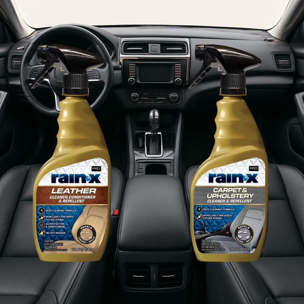 image:imageRainX Interior Care Bundle 16 Fl Oz Carpet amp Upholstery Cleaner 16 Fl Oz Leather Cleaner Conditioner Cleans Repels amp Protects Car Interiors