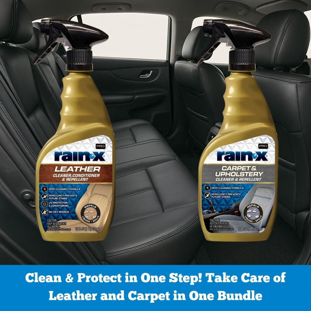 image:imageRainX Interior Care Bundle 16 Fl Oz Carpet amp Upholstery Cleaner 16 Fl Oz Leather Cleaner Conditioner Cleans Repels amp Protects Car Interiors