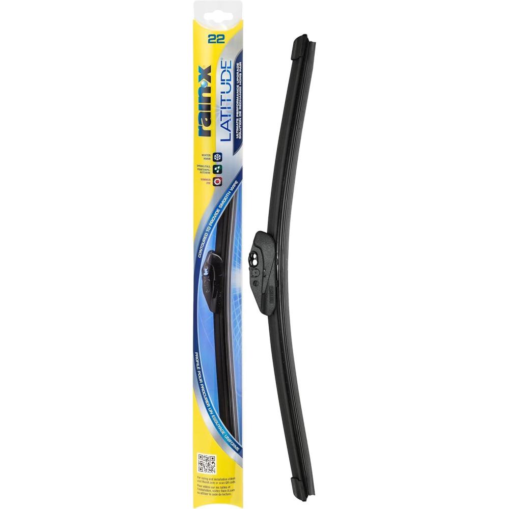 image:imageRainX Brand Latitude 22 inch Wiper Blade Vehicle Specific Fit Pinch Tab Graphite Rubber Superior Visibility in Rain Sleet and Snow 220 inches 1 per Pack22 Inch