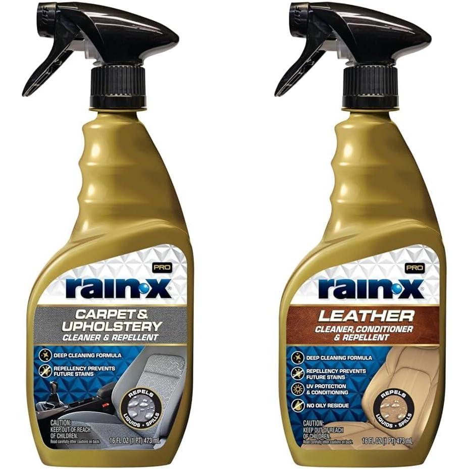 image:imageRainX Interior Care Bundle 16 Fl Oz Carpet amp Upholstery Cleaner  16 Fl Oz Leather Cleaner Conditioner  Cleans Repels amp Protects Car Interiors