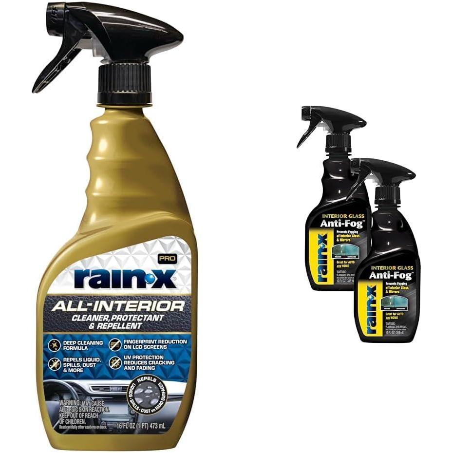 image:imageRainX Interior Care Bundle 16 Fl Oz Cherry Scent AllInterior Cleaner Protectant amp 12 oz AntiFog Glass Treatment 2Pack  Complete Interior Protection Kit
