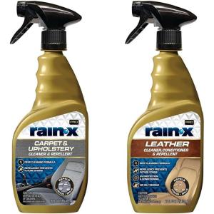 Rain-X Interior Care Bundle: 16 Fl Oz Carpet & Upholstery Cleaner + 16 Fl Oz Leather Cleaner Conditioner – Cleans, Repels & Protects Car Interiors