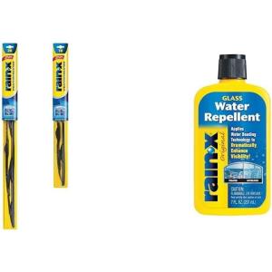 Rain-X WeatherBeater Wiper Blades 26″ & 18″ (2-Pack) with 7 oz. Glass Treatment Bundle – Complete Windshield Visibility Kit